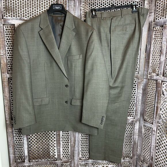 Men's Dress Suit - Chaps by Ralph Lauren 48R Jacket 42x32 Pants 100% Wool